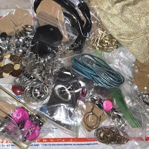Assorted Costume Jewelry and Gold Bag Awesome Fun